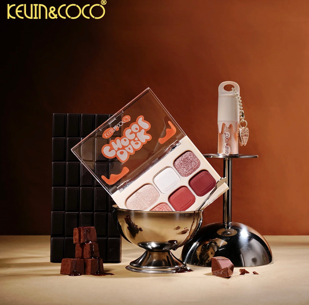 Set de Sombras + Lip Gloss Qiaoqiao Dark Chocolate